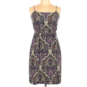 J Crew Womens Silk Slip Dress Size 6 Purple Paisley Lined Soft Flowy